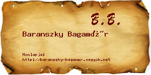 Baranszky Bagamér névjegykártya